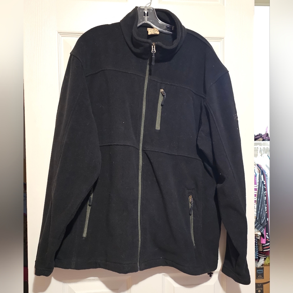 Men's Red Head Black Fleece Zip-Up Jacket Sz XL